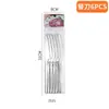 Amazon Transfronterizo Shangchao 6 Piezas Vajilla de Acero Inoxidable Cuchillo y Tenedor Cuchara Hotel Cuchillo y Tenedor para Steak Occidental Traje de 24 Piezas