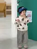 Sudadera de Dibujos Animados para Niños Otoño 2026 Nuevo Estilo Coreano Ropa para Niños Atuendo de Otoño para Niños Conjunto de Pantalones a Rayas