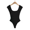 Body Tanga sin Costuras con Espalda en U, Body Tanga de Manga Corta, Body Tanga de Corte Alto
