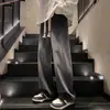 Pantalones vaqueros de lavado degradado estilo americano para calle, nueva colección primavera/verano, corte holgado, pierna recta, pierna ancha, marca de moda, algodón para hombre