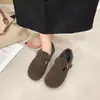 Zapatos Perezosos de Moda de un Paso 2026 Mocasines con Forro de Terciopelo Calzado de Abrigo Zapatos de Algodón Mocasines Planos de Invierno Hebilla de Cuero
