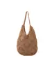 Bolsa Tejida a Mano de Ganchillo Hilo de Algodón Patrón Cuadriculado Hueco de Abuela Gran Capacidad Artística Casual Versátil Bolso de Hombro