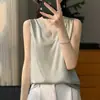 Venta al por mayor transfronteriza del fabricante Nuevo estilo Primavera/Verano Malla Escote en V Satén Sedoso Sin mangas Camisola para Mujer En stock