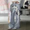 Comercio Exterior Verano Moderno Estilo Callejero Americano Personalizado Pintado a Mano Graffiti Divertido Rectos Sueltos de Pierna Ancha Jeans para Hombre