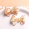 Pinza para el cabello con parche de lazo hueco de flor rosa de hoja verde dulce fresca accesorios de joyería DIY