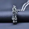 Colgante de dragón de plata de ley S925 para hombre y mujer, patrón de dragón vintage, caja gawu dominante, caja moderna, colgante, venta al por mayor