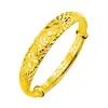 Pulsera chapada al vacío flor dividida pulsera de bendición auspiciosa pulsera popular chapada en oro joyería push-pull suministro para boda venta al por mayor