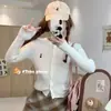 Chaqueta Cardigan de Punto Estilo Universitario para Mujer en Otoño, de Gama Alta, Petite, Suéter Ajustado, Top Camisa de Manga Larga