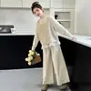 Conjunto de Tres Piezas para Niños Grandes de Primavera y Otoño: Suéter para Niñas, Conjunto de Tres Piezas para Niñas de Otoño e Invierno con Chaleco, Camisa y Pantalones de Pierna Ancha con Encaje