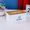 Fábrica en stock Caja Multifuncional para Papel Higiénico y Servilletas de Hogar con Tapa Simple Cubierta de Madera Caja para Pañuelos Logotipo Imprimible