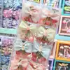 Presilha de Cabelo Infantil com Laço de Renda Perolada, Bolinhas, Pera, Desenho Animado Fofo Estilo Coreano, Presilha Doce de Princesa para Franja, Grampo
