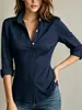Camisa europea de mujer transfronteriza, top de verano fino de manga corta, camisa elegante, camisa francesa casual elegante para ir al trabajo
