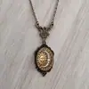 Colar com Pingente Oval de Vidro Paisagem Aurora Elegante - Joia Masculina Fashion Vintage Banhada a Prata