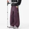 Pantalones de senderismo impermeables funcionales para hombre, estilo casual americano, corte holgado, talla grande, versátiles, pantalones de trabajo de pierna recta