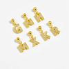 Andywen Plata S925 Accesorios de Letras Microincrustados Colgante de Letra Inglesa Simple y Versátil Pendientes Colgantes de 26 Letras