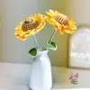 Ramo de Girasol Crochet Hecho a Mano Flor Eterna Adorno de Escritorio Regalo Creativo Decoración Flor