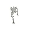 Super Brillante Novia Boda Flor Completo Diamante Gota de Agua Ear Cuff Elegante Moda Exquisito Dulce Versátil Clip para Oreja Sin Perforar