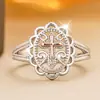Tilianni Venta Caliente Transfronteriza Nórdico Blanco K+ Oro Rosa Encaje Floral Anillo de Cobre Puro Joyería Personalizada Al por Mayor