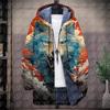 Outono e inverno essencial comércio exterior transfronteiriço casaco impresso em 3D animal lobo 2023 novo casaco masculino quente de inverno