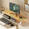 Soporte de altura ajustable para computadora de escritorio workstation para oficina en casa, estante para almacenamiento de teclado, soporte elevador para monitor