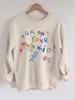 Sudadera de algodón con cuello redondo, informal, holgada, de moda, con estampado transfronterizo de Amazon, para mujer, primavera y otoño de 2024, Europa y América