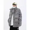 Jaqueta de Algodão com Gola Alta Estilo Novo de Inverno para Homens, Casaco de Algodão Quente Casual Tendência Espesso Marca Jovem Estiloso Solto Roupas Masculinas