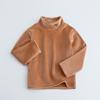 Camiseta de cuello alto gruesa con forro polar para niños y niñas, de otoño e invierno, con cuello medio alto, cálida, de manga larga, para interior.