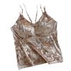 Nuevo camisole de terciopelo de cristal con espalda bonita para otoño e invierno, mujer con almohadilla en el pecho, copa fija, chica popular, pura, quiere chaleco base versátil
