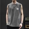Colete Masculino Gola Redonda Sem Mangas Colete Seda Gelada Verão Corrida Parte Superior do Corpo Esportes no Gelo Colete Camiseta Sem Mangas de Secagem Rápida