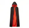 Capa de Halloween para niños y adultos, accesorios de disfraz, capa de Parca reversible rojo y negro con cuello alto, capa de pirata