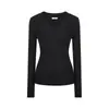 Suéter de tricô preto com decote V para mulheres, novo estilo coreano outono e inverno 2025, camada interna deslumbrante, blusa de manga longa