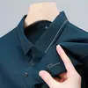 Camisa Polo Masculina de Seda de Gelo Manga Curta Gola Lapela Verão Estampa Quente Masculina Tamanho Grande Camiseta de Meia Manga Terno de Pai Fino