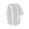 Camisa Polo Retro Americana de Manga Corta para Hombre, Camisa Base Elegante de Alto Nivel con Cuello Henley, Camiseta Holgada de Peso Pesado para Hombre al por Mayor