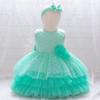 Vestido de lentejuelas para niña de la estación independiente de comercio exterior, vestido de princesa de luna llena para niña, vestido de pastel de malla sin mangas