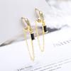 Colgante de borla larga y sencilla con hebilla pequeña para la oreja, colgante de diamante a juego, elegantes pendientes de Corea del Sur, cadena para la oreja, hebilla para la oreja de mujer