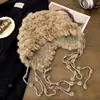 Chapéu de Tricô de Pelo de Coelho Feminino Outono e Inverno Novo Para Cabeça Grande Resistente ao Desgaste Chapéu de Lã Solto Espessado Quente Chapéu de Pescador Bacia Tendência