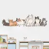 Br0781D Adesivos de Parede Grudantes de Gatinho Fofo de Desenho Animado Estilo Simples Ins Adesivos de Decoração de Parede de Fundo para Quarto de Crianças
