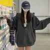 Abrigo de mujer para principios de otoño, sudadera con capucha estilo coreano, popular cárdigan nuevo para primavera y otoño 2026, con capucha, holgado, top de estilo casual