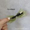 Nueva hermosa pinza para el cabello de estilo coreano para niñas adultas, con hilo de seda verde matcha, lazo grande, pinza superior, pinza con resorte, pinza para cola de caballo