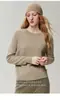 Kangsai Ni Otoño Invierno Nuevo Primera Línea Listo para Usar Sin Costuras Cuello Redondo 100% Cachemira Suéter para Mujer Holgado Suéter Base