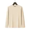Lana de cordero doble cara, cuello medio alto, manga larga para hombre, con terciopelo interior, personalización, otoño invierno, cálido, top de negocios, logo estampado