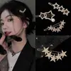 Grampo de Cabelo de Celebridade da Internet Coreana Cheio de Diamantes, Presilha Lateral Estrela Cintilante, Presilha para Franja, Versátil Grampo para Parte de Trás da Cabeça de Menina Acessório de Cabelo