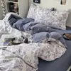 Juego de Cama de Cuatro Piezas de Algodón Acolchado Estilo Retro Maillard de Lujo Ligero Transfronterizo Sábana Bajera Sábana Encimera Funda de Edredón Ropa de Cama al por Mayor