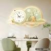 Reloj de Pared Moderno de Lujo Ligero para Restaurante Fulu Viento Crema Reloj de Pared para Comedor Pintura Colgante Pintura de Lámpara Ligera Pintura de Reloj de Gama Alta