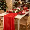 Caminho de mesa bali vermelho de Ano Novo, mesa de sobremesas para festa de casamento, toalha de mesa longa torcida, decoração com atmosfera de Natal