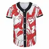 Deportes al Aire Libre Nuevo Europeo y Americano Hombres y Mujeres Comercio Exterior Impresión 3D Verano Holgado Traje de Béisbol Camiseta de Manga Corta Competición Softbol