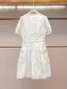 Shenzhen Nanyou Ropa Fina para Mujer Nuevo Verano Elegante Francés Ajustado Vestido Floral de Manga Corta para Mujer