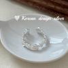 Anillo coreano de plata esterlina S925 con empalme de flores estéreo para mujer, diseño de nicho, anillo abierto ajustable para mujer