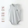 Macacão de Bebê Verão Fino Algodão Puro Classe A Unissex Roupas de Bebê Sem Mangas Peça Única Macacão Sem Costura Roupa de Engatinhar