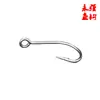 Acero al carbono niquelado negro lentejuelas boca de caballo anzuelo de pesca lentejuelas de ojo grande anzuelo simple 72A boca de caballo ojo grande anzuelo simple fabricante anzuelo de lentejuelas